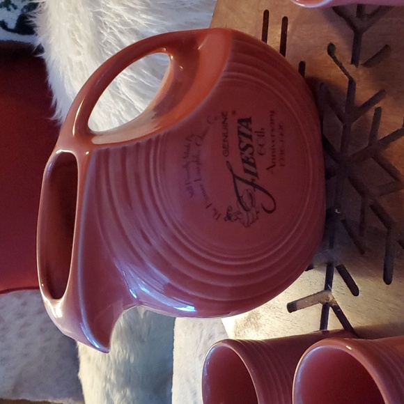 Fiestaware Persimmon Permotional Set "1996"Water Pitcher and Tumblers - Picture 3 of 10